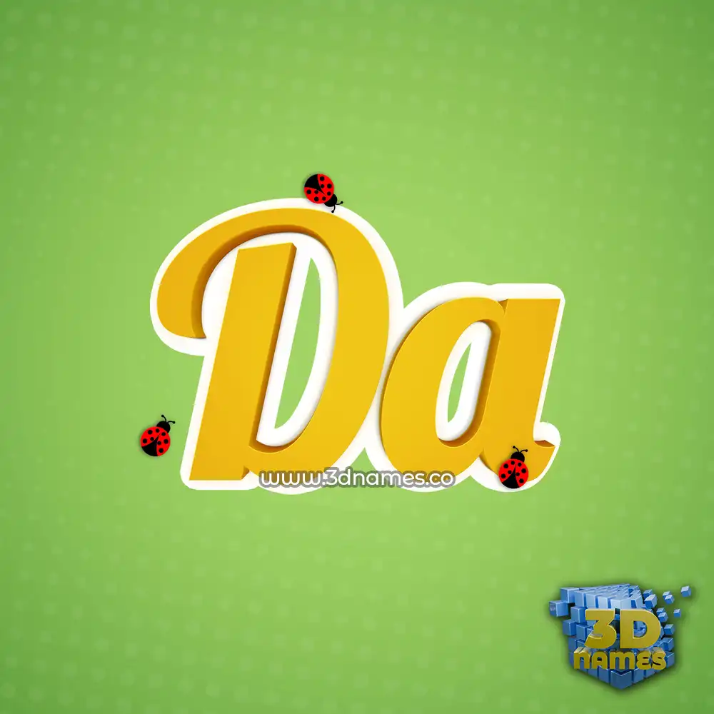 da in Ladybugs style - 3D name wallpaper