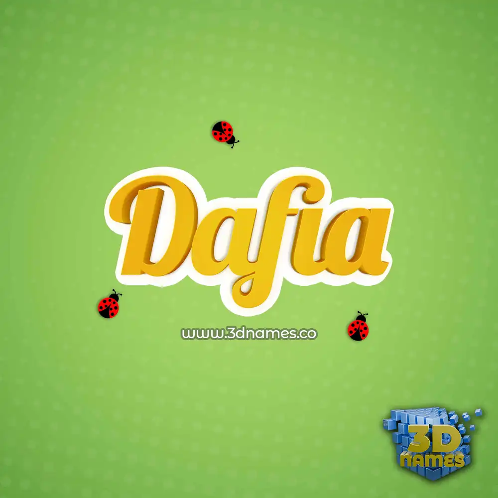 dafia in Ladybugs style - 3D name wallpaper