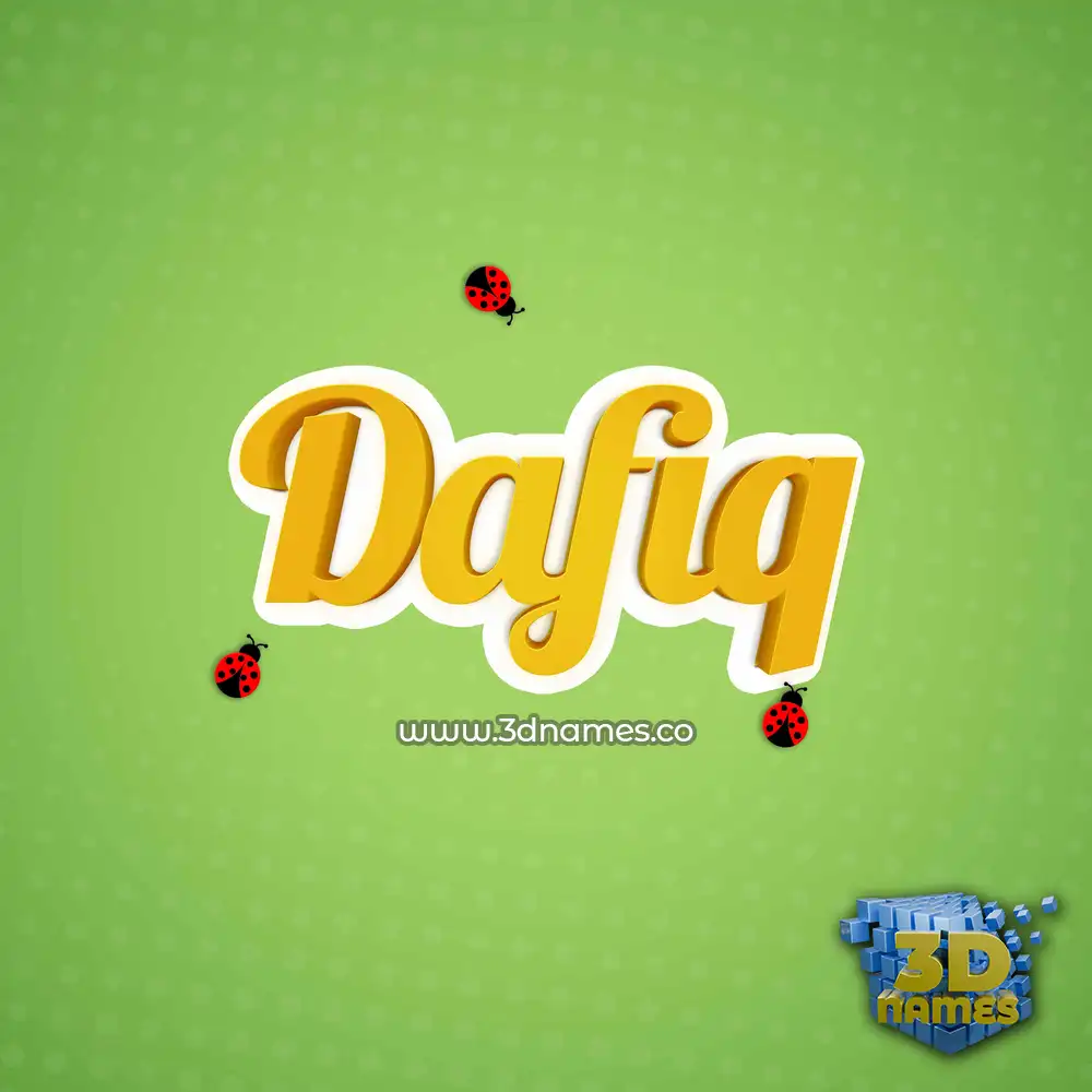 dafiq in Ladybugs style - 3D name wallpaper