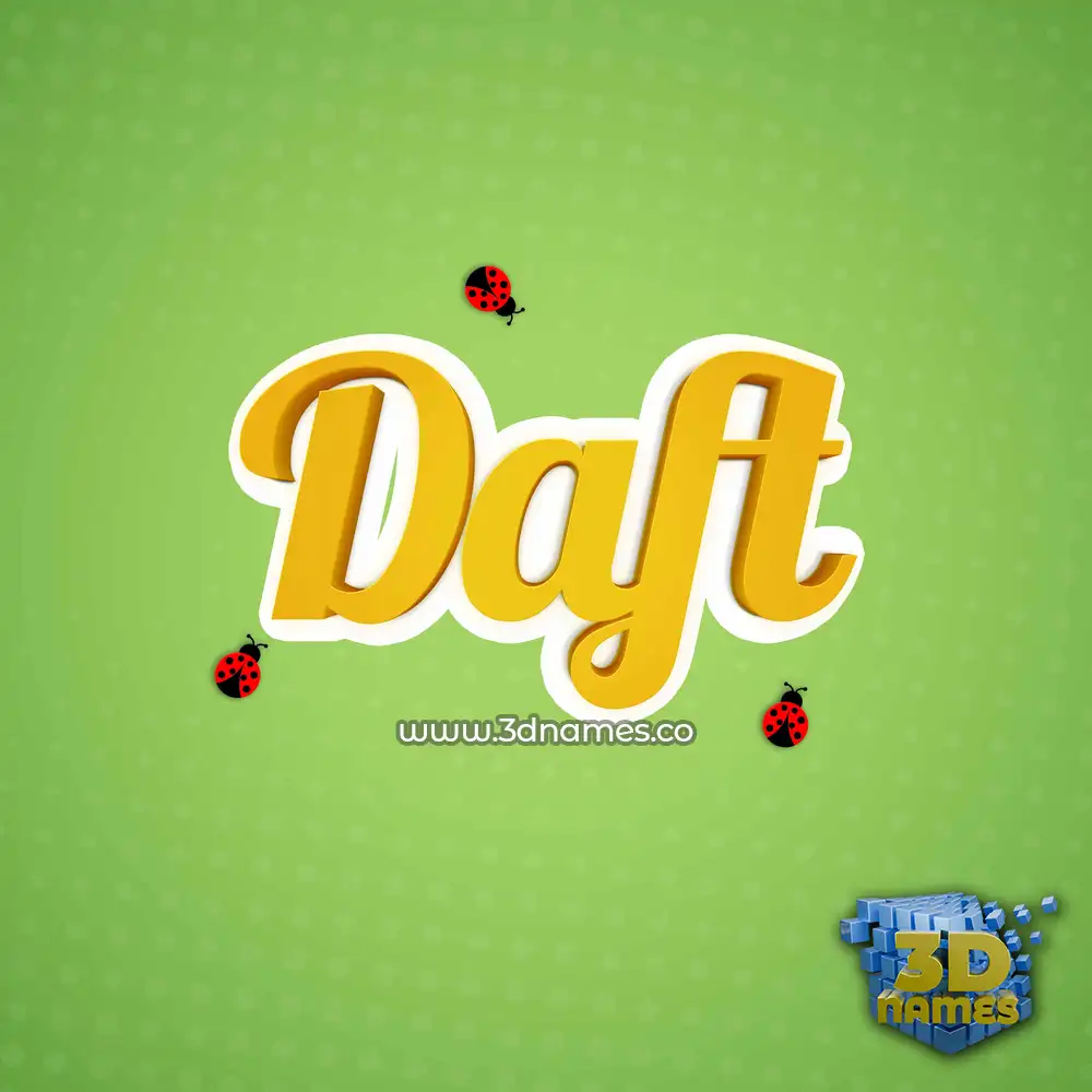 daft in Ladybugs style - 3D name wallpaper