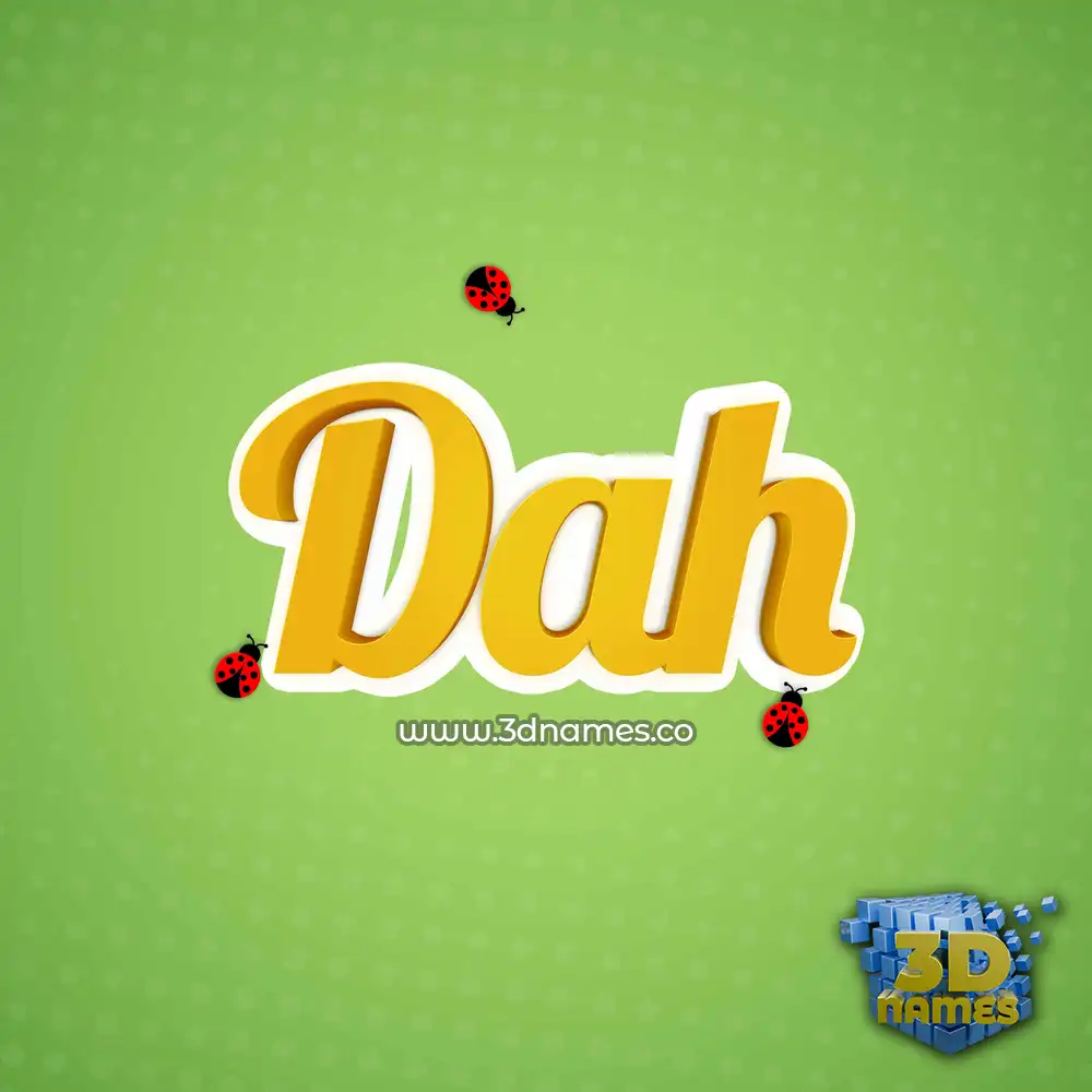 dah in Ladybugs style - 3D name wallpaper