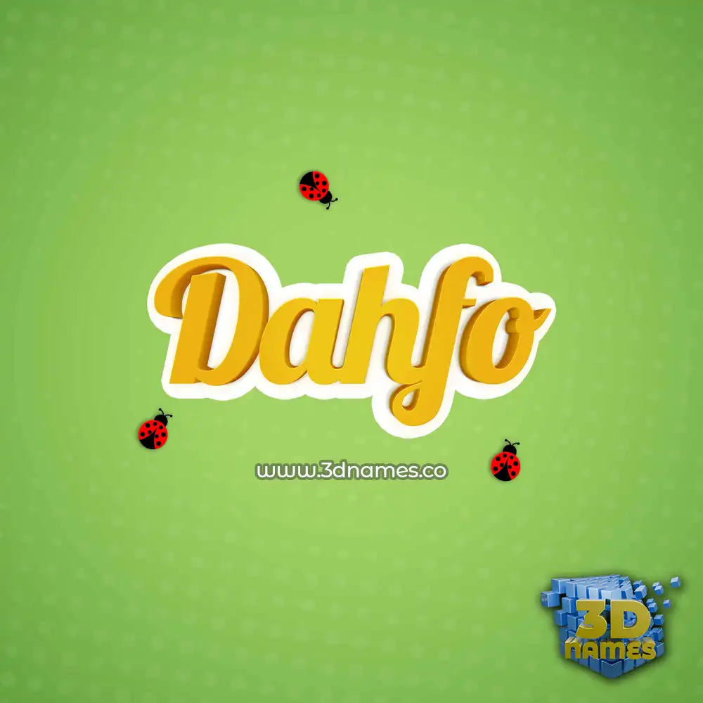 dahfo in Ladybugs style - 3D name wallpaper