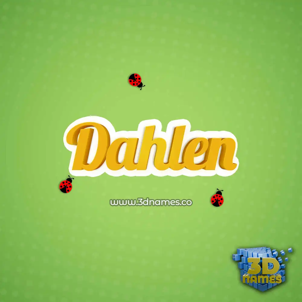 dahlen in Ladybugs style - 3D name wallpaper
