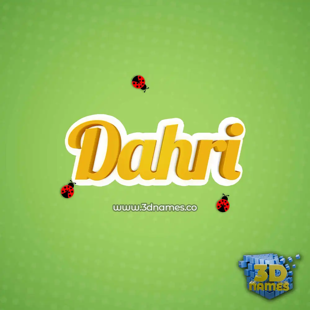 dahri in Ladybugs style - 3D name wallpaper