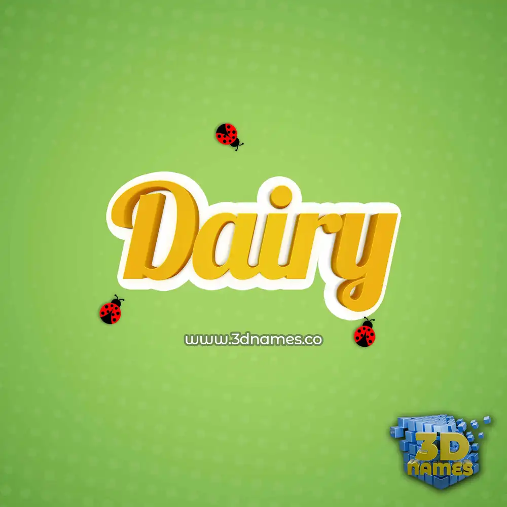 dairy in Ladybugs style - 3D name wallpaper