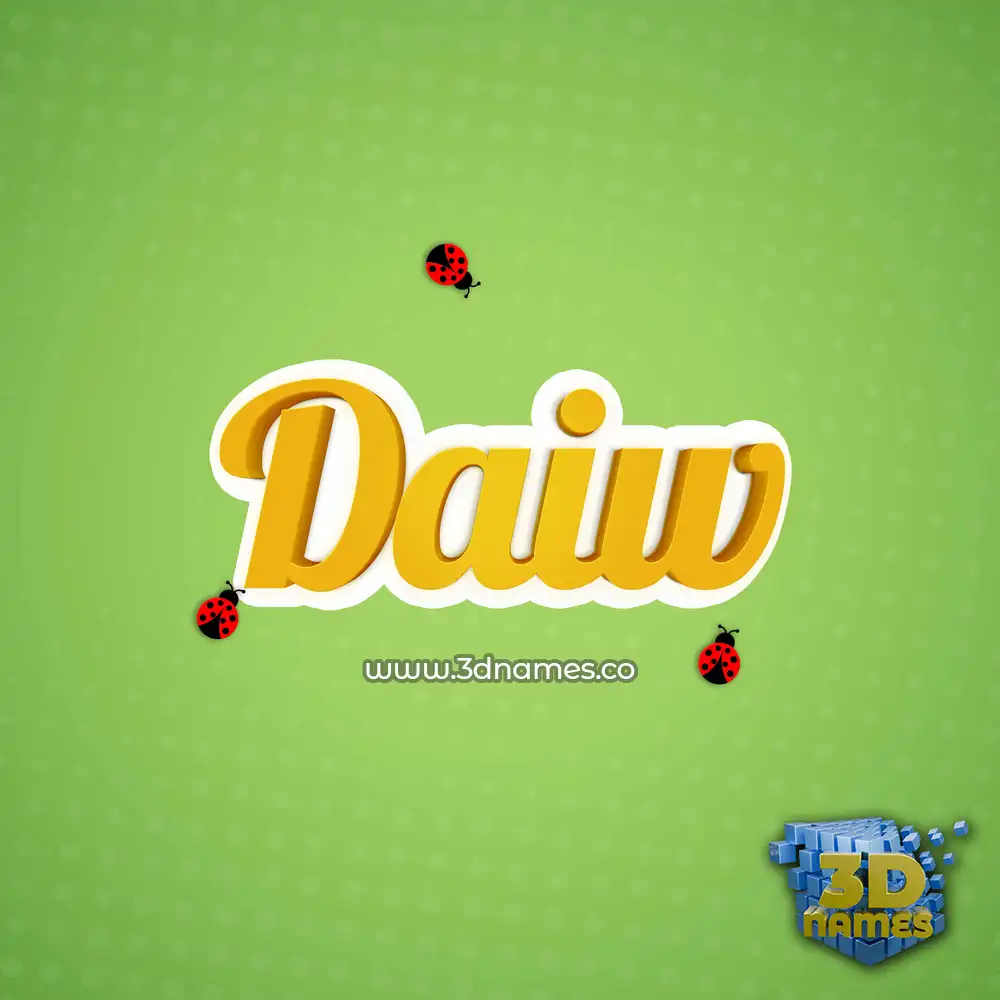 daiw in Ladybugs style - 3D name wallpaper