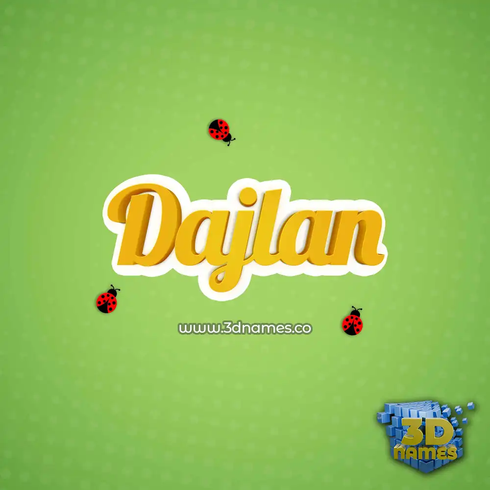 dajlan in Ladybugs style - 3D name wallpaper
