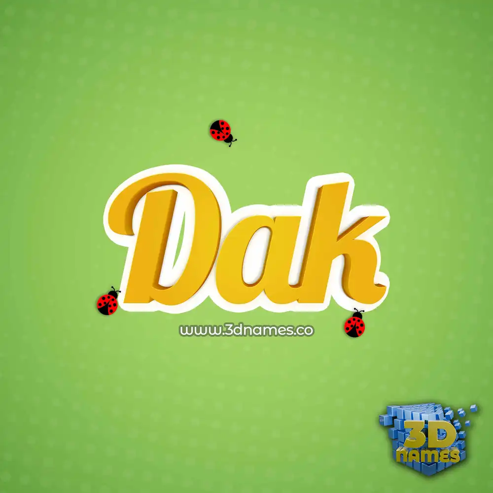 dak in Ladybugs style - 3D name wallpaper