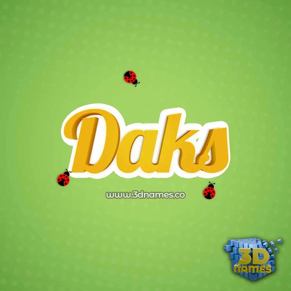 daks in Ladybugs style - 3D name wallpaper
