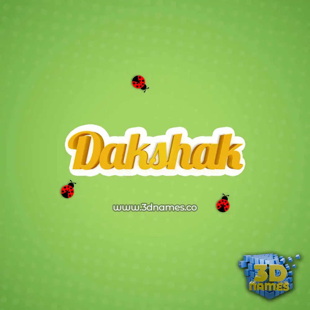 dakshak in Ladybugs style - 3D name wallpaper