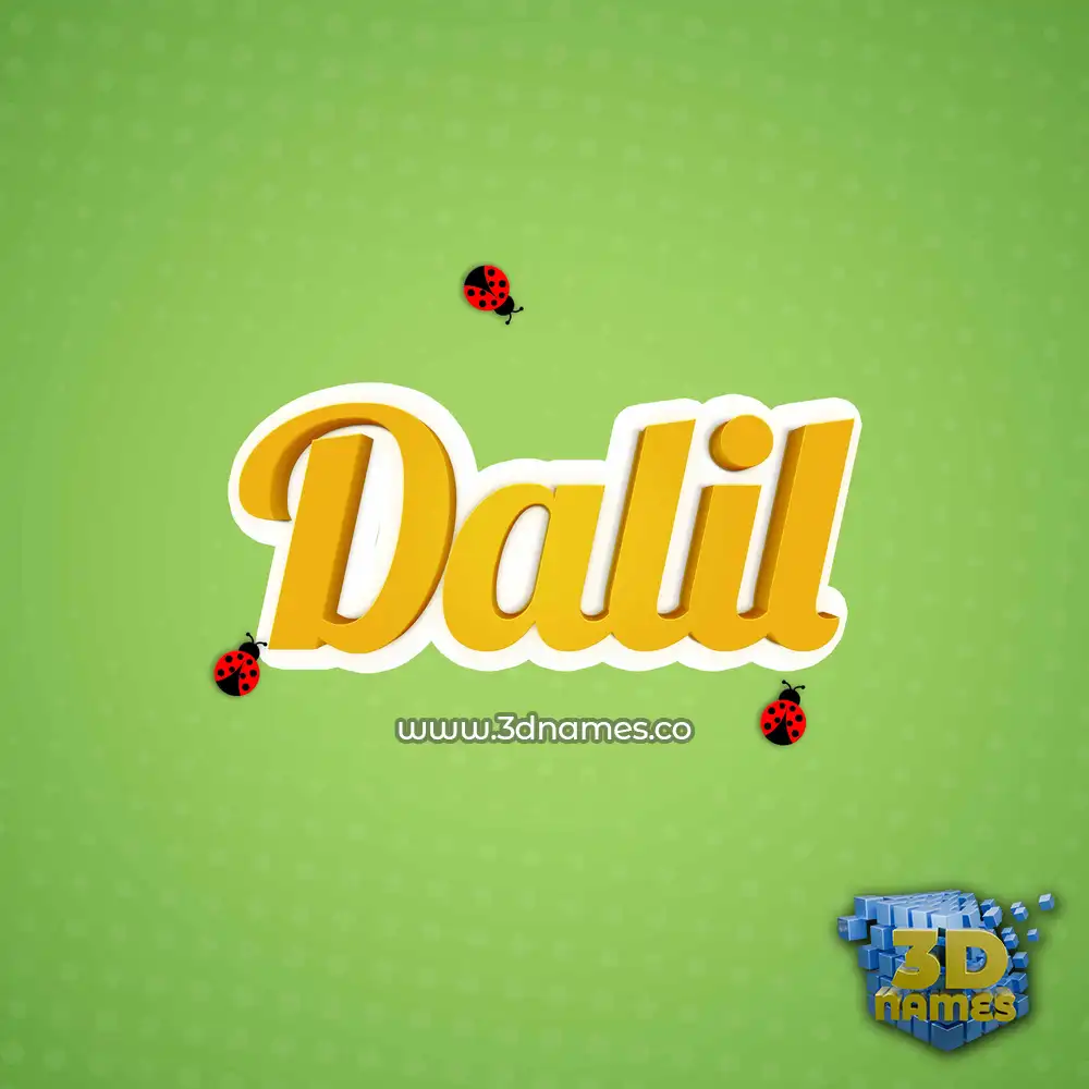 dalil in Ladybugs style - 3D name wallpaper