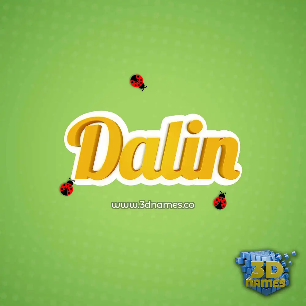 dalin in Ladybugs style - 3D name wallpaper