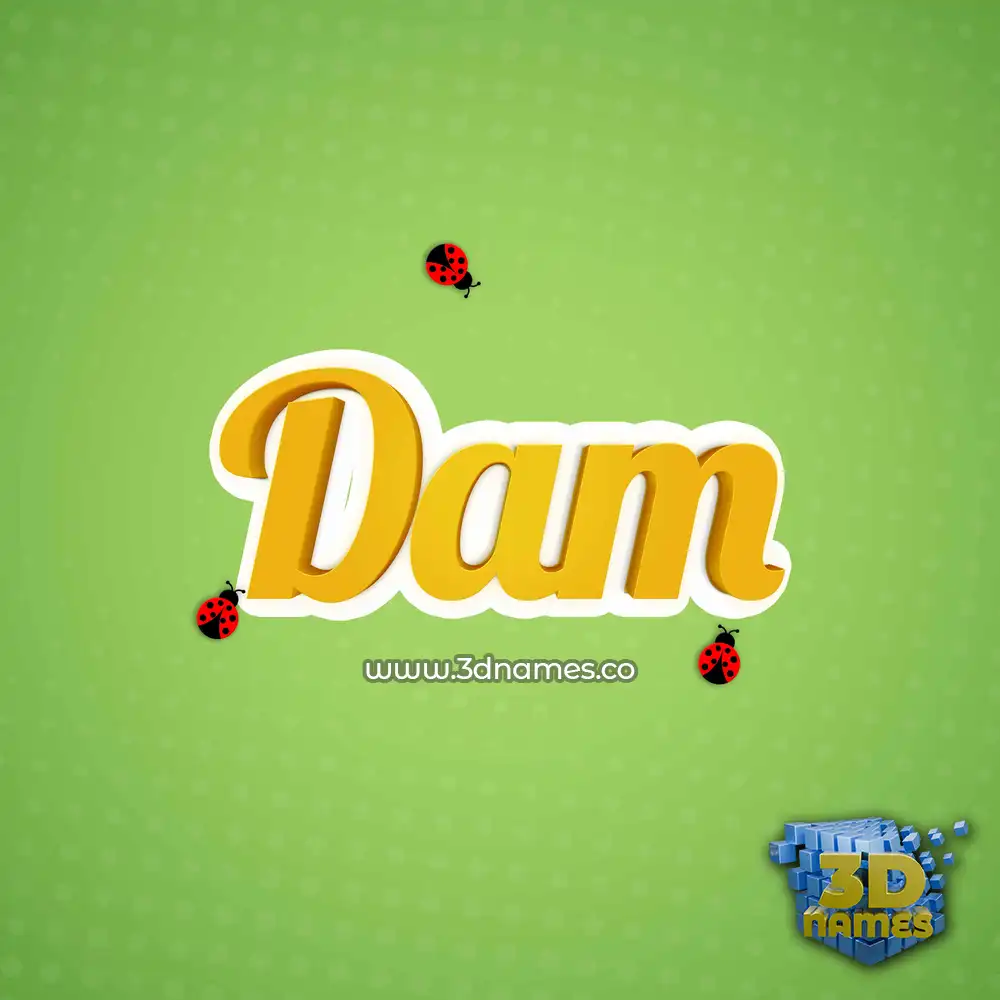 dam in Ladybugs style - 3D name wallpaper