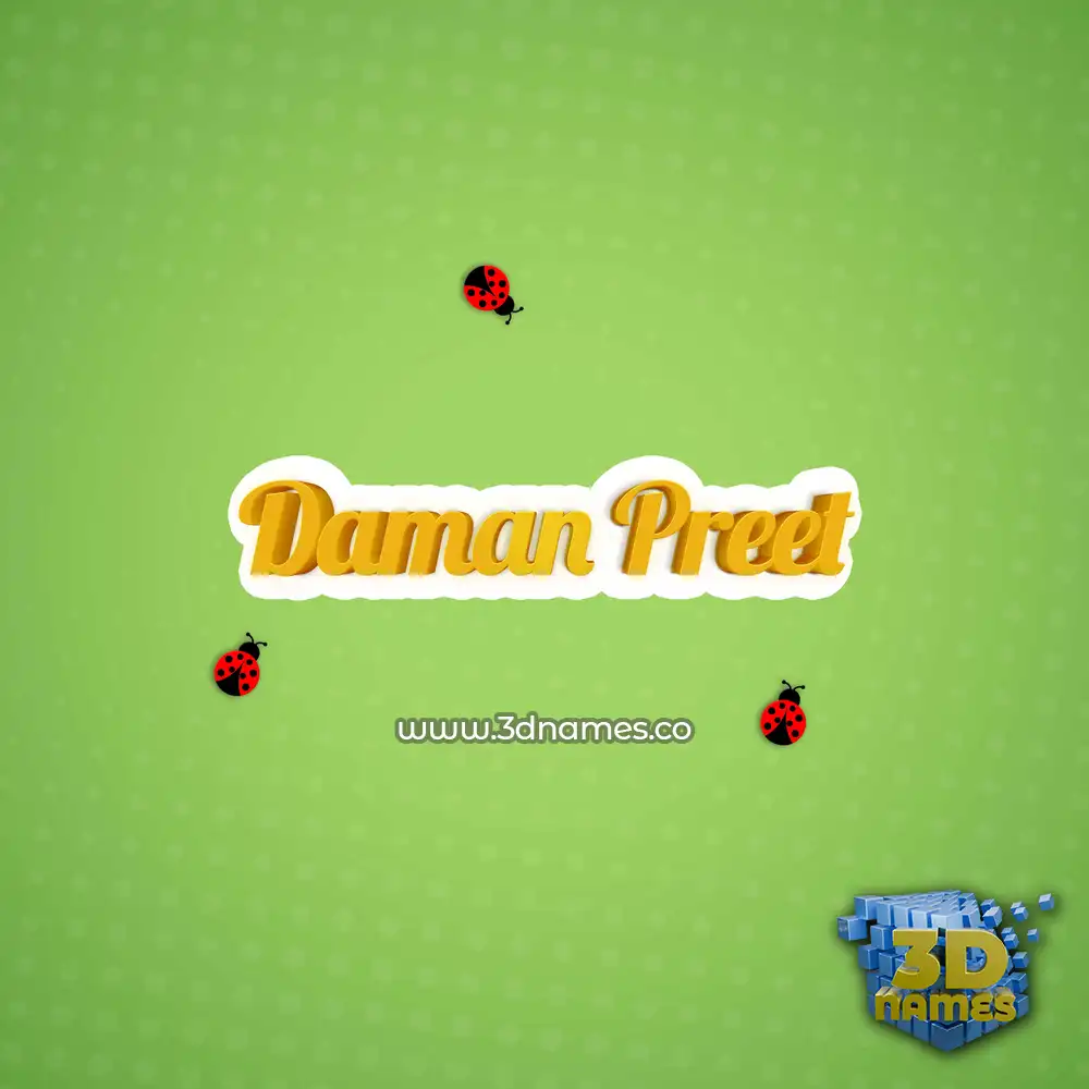 daman preet in Ladybugs style - 3D name wallpaper