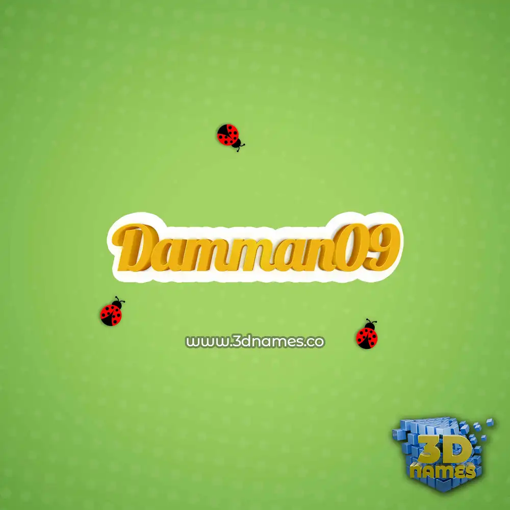 damman09 in Ladybugs style - 3D name wallpaper