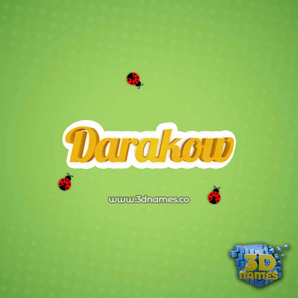 darakow in Ladybugs style - 3D name wallpaper