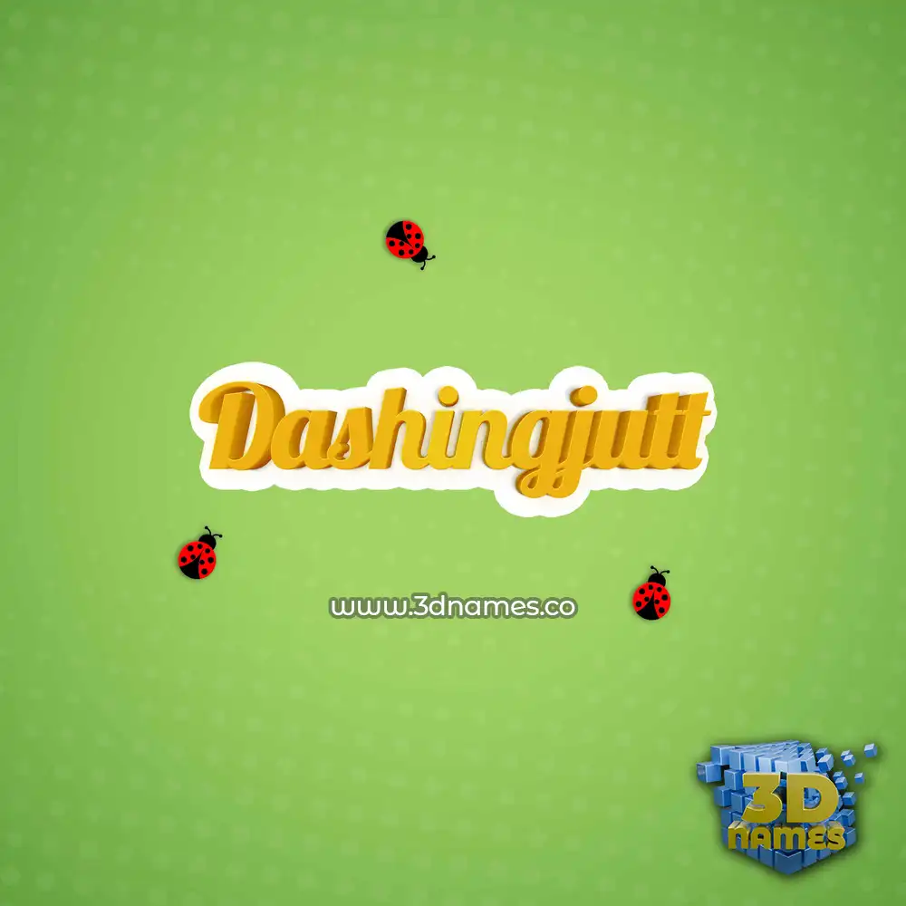 dashingjutt in Ladybugs style - 3D name wallpaper