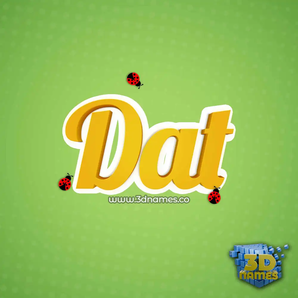 dat in Ladybugs style - 3D name wallpaper