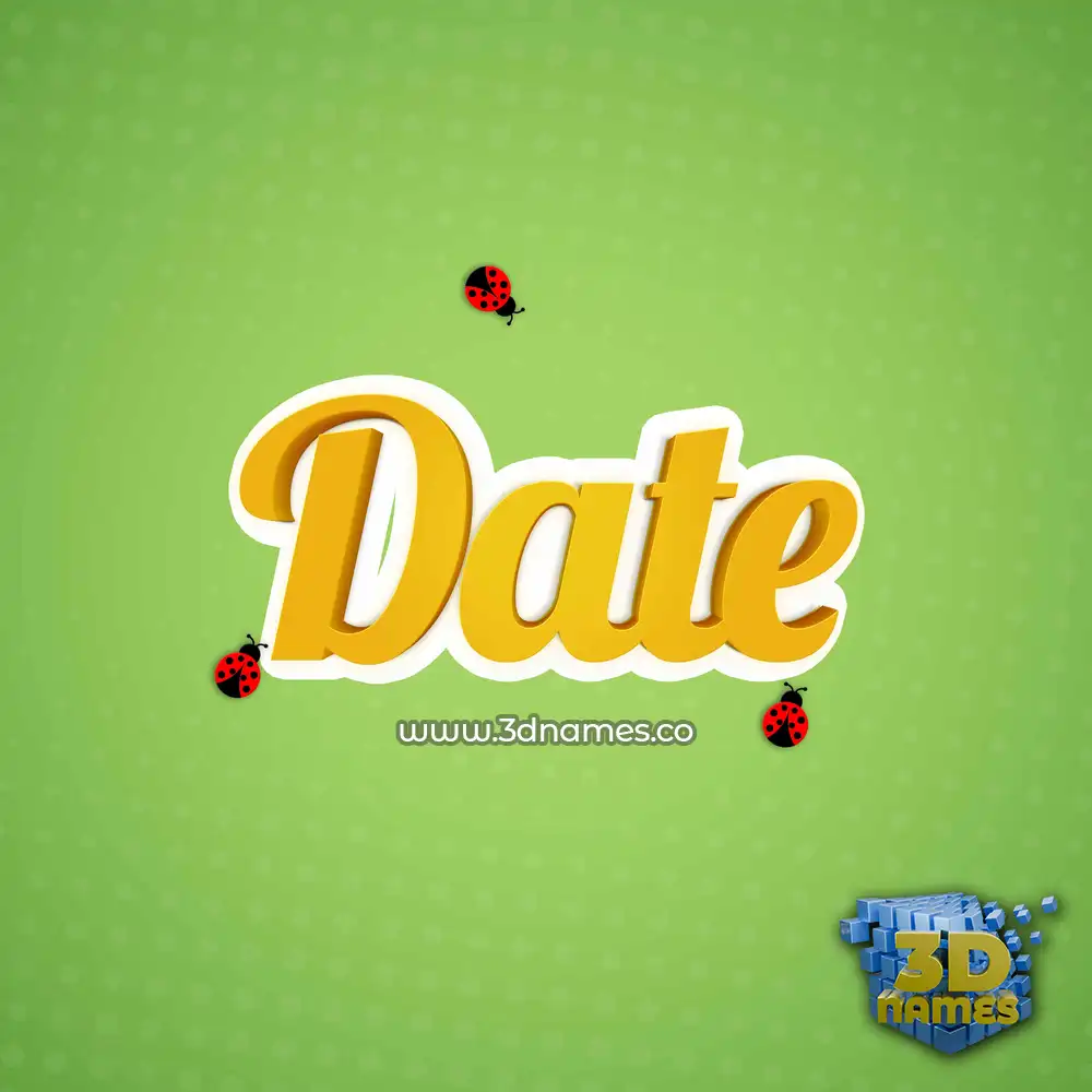 date in Ladybugs style - 3D name wallpaper