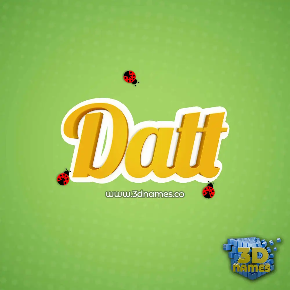 datt in Ladybugs style - 3D name wallpaper
