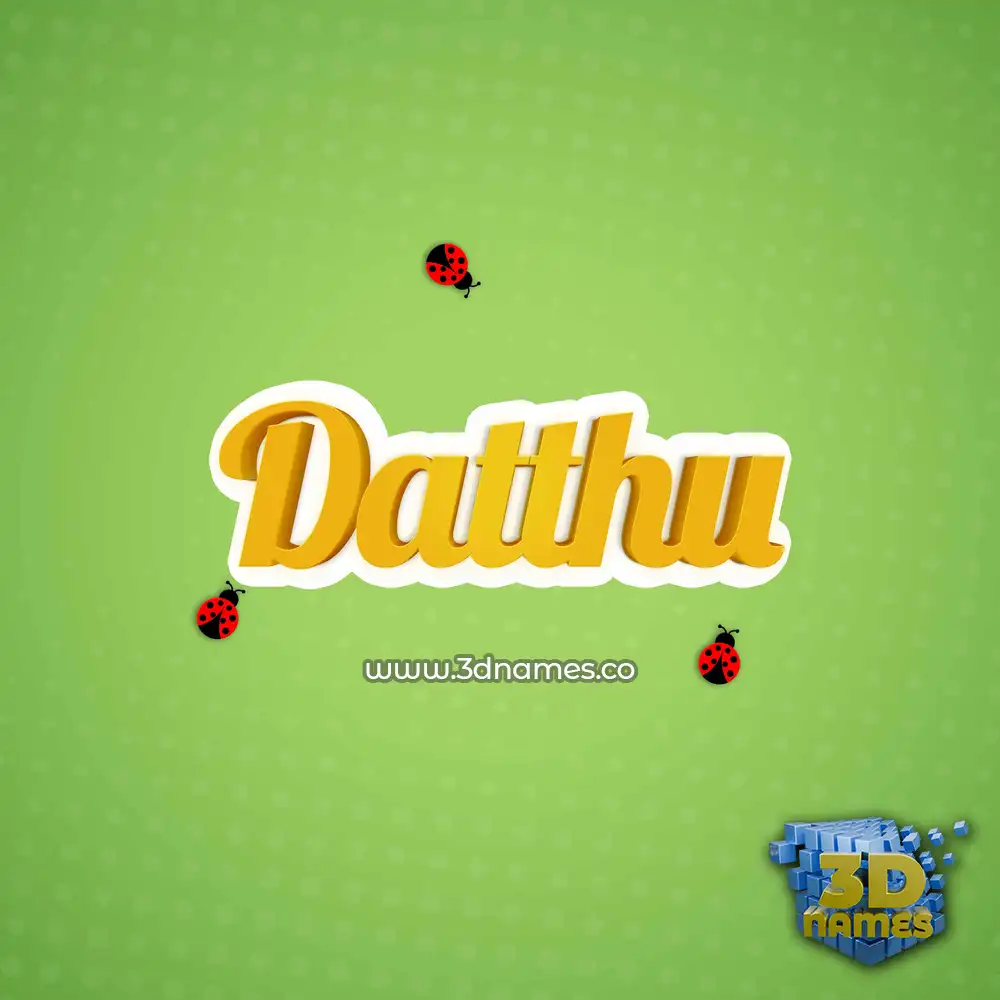 datthu in Ladybugs style - 3D name wallpaper