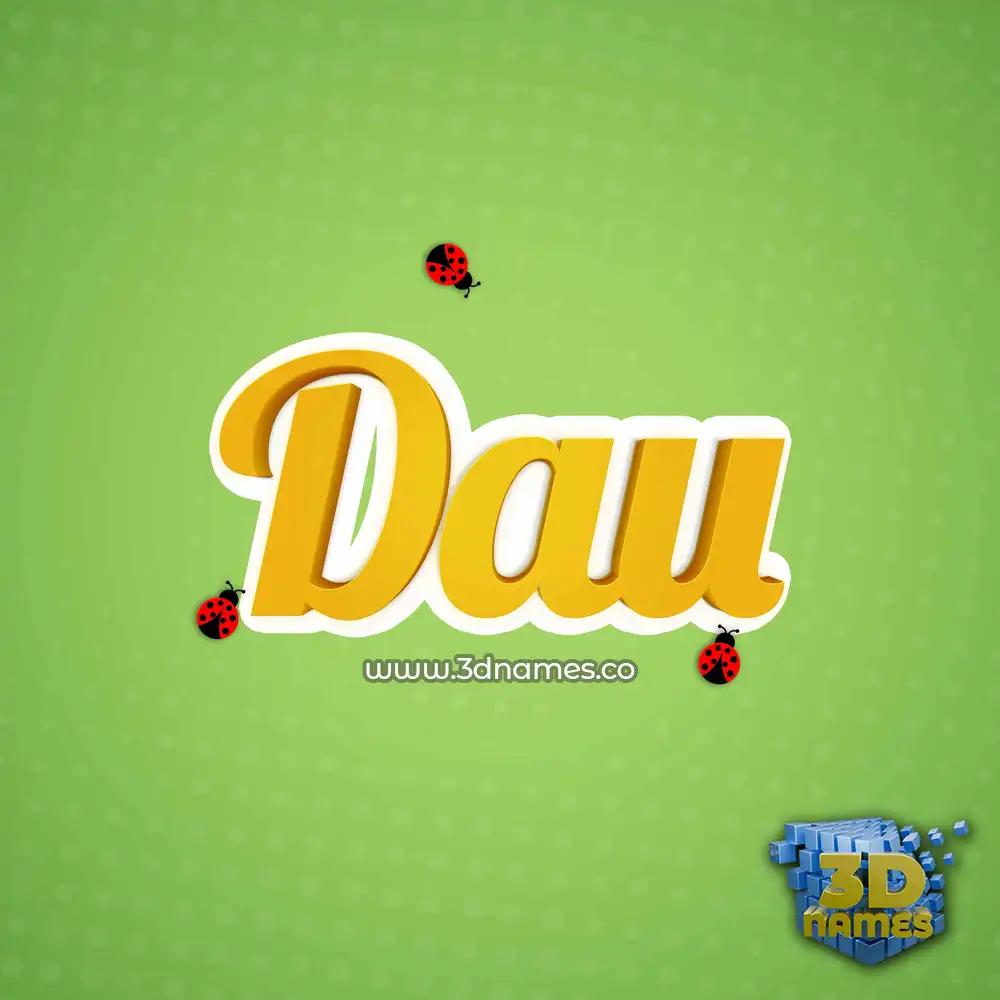 dau in Ladybugs style - 3D name wallpaper