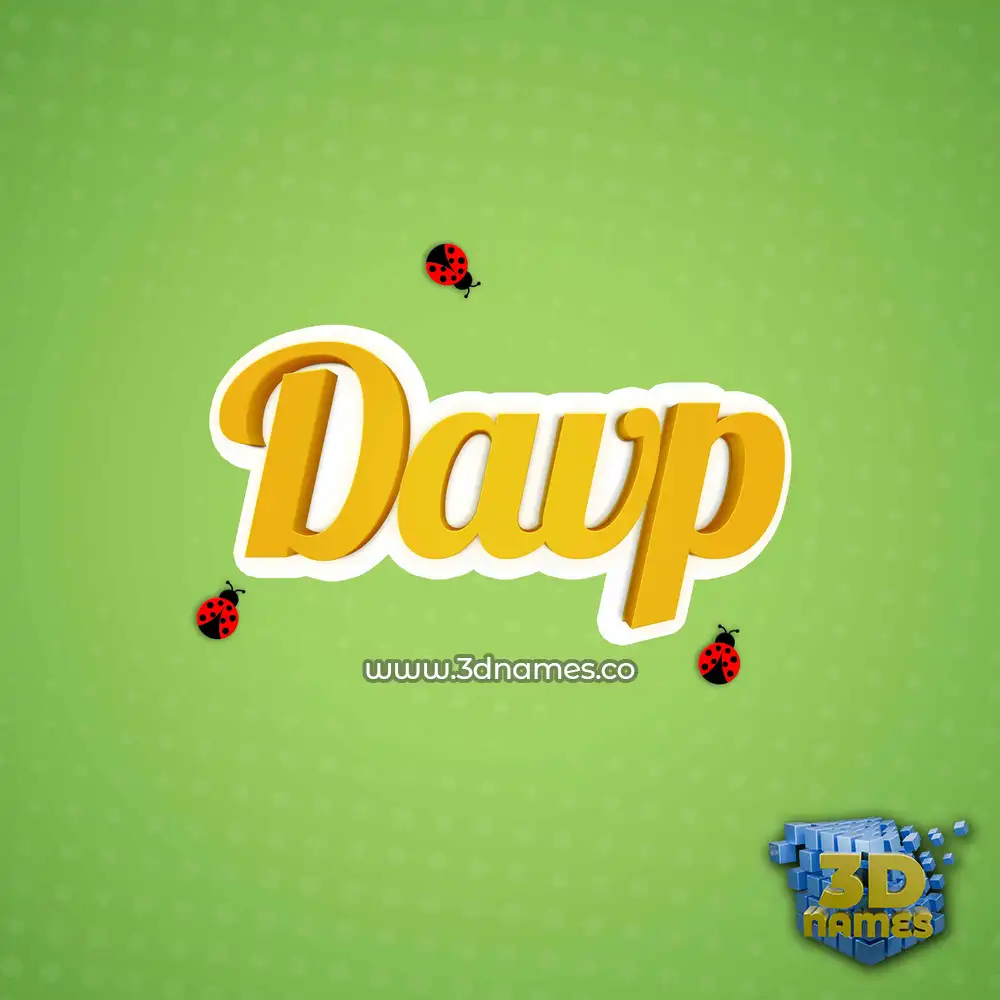 davp in Ladybugs style - 3D name wallpaper