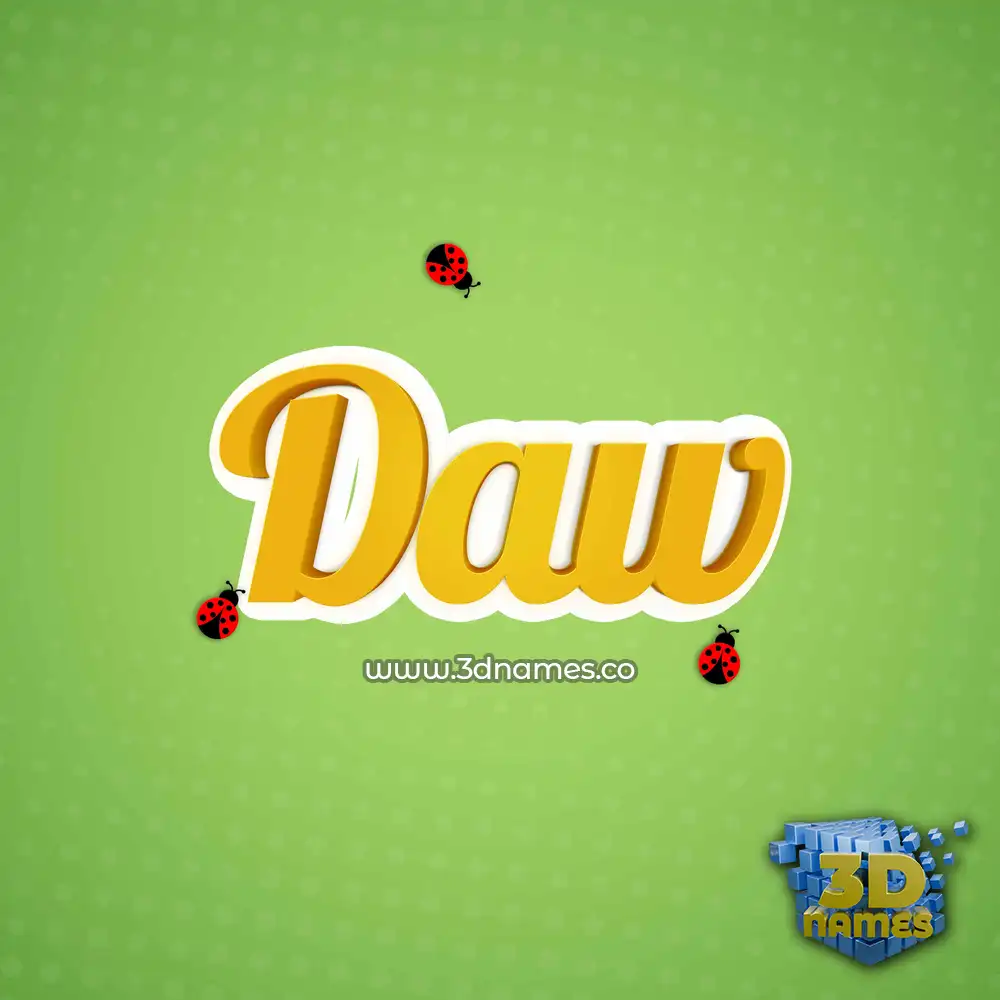 daw in Ladybugs style - 3D name wallpaper