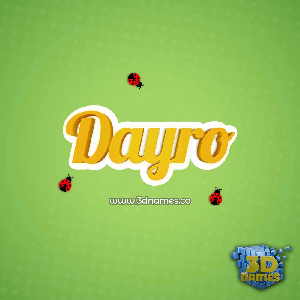 dayro in Ladybugs style - 3D name wallpaper