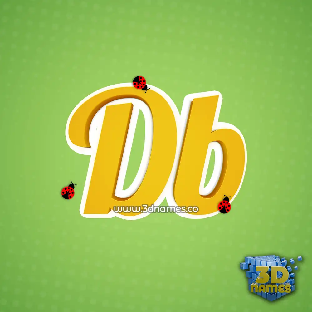 db in Ladybugs style - 3D name wallpaper