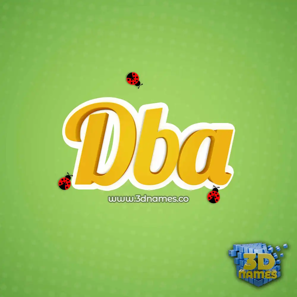 dba in Ladybugs style - 3D name wallpaper