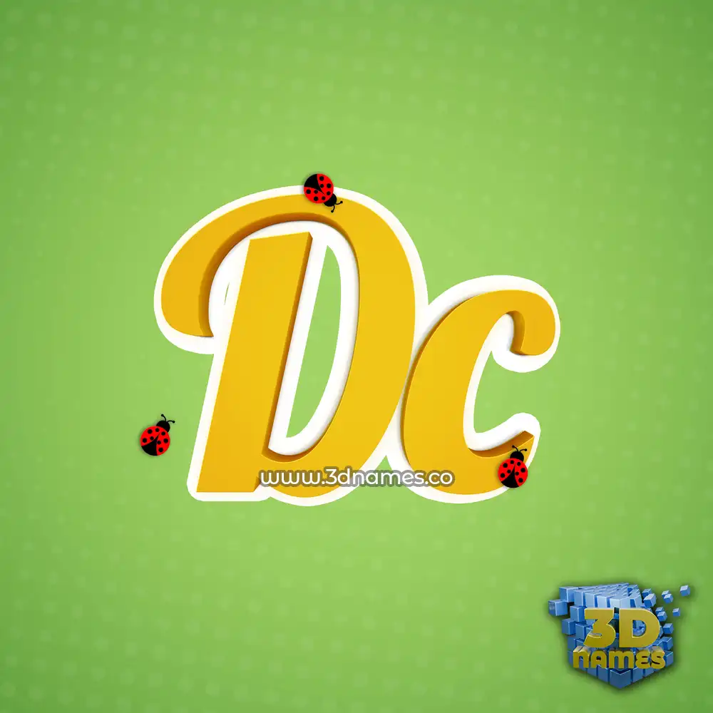 dc in Ladybugs style - 3D name wallpaper