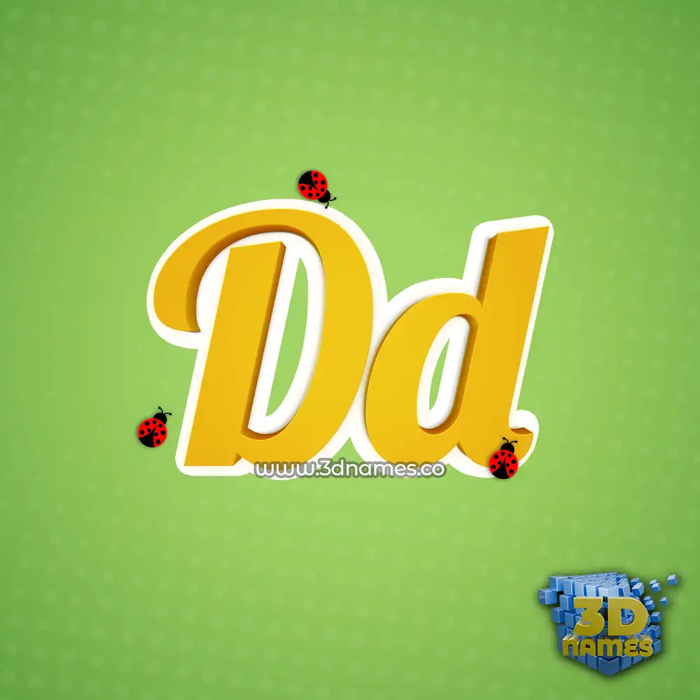 dd in Ladybugs style - 3D name wallpaper