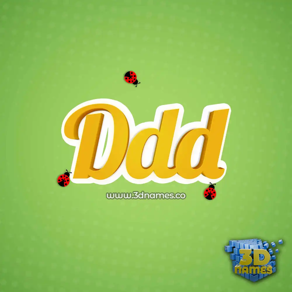 ddd in Ladybugs style - 3D name wallpaper