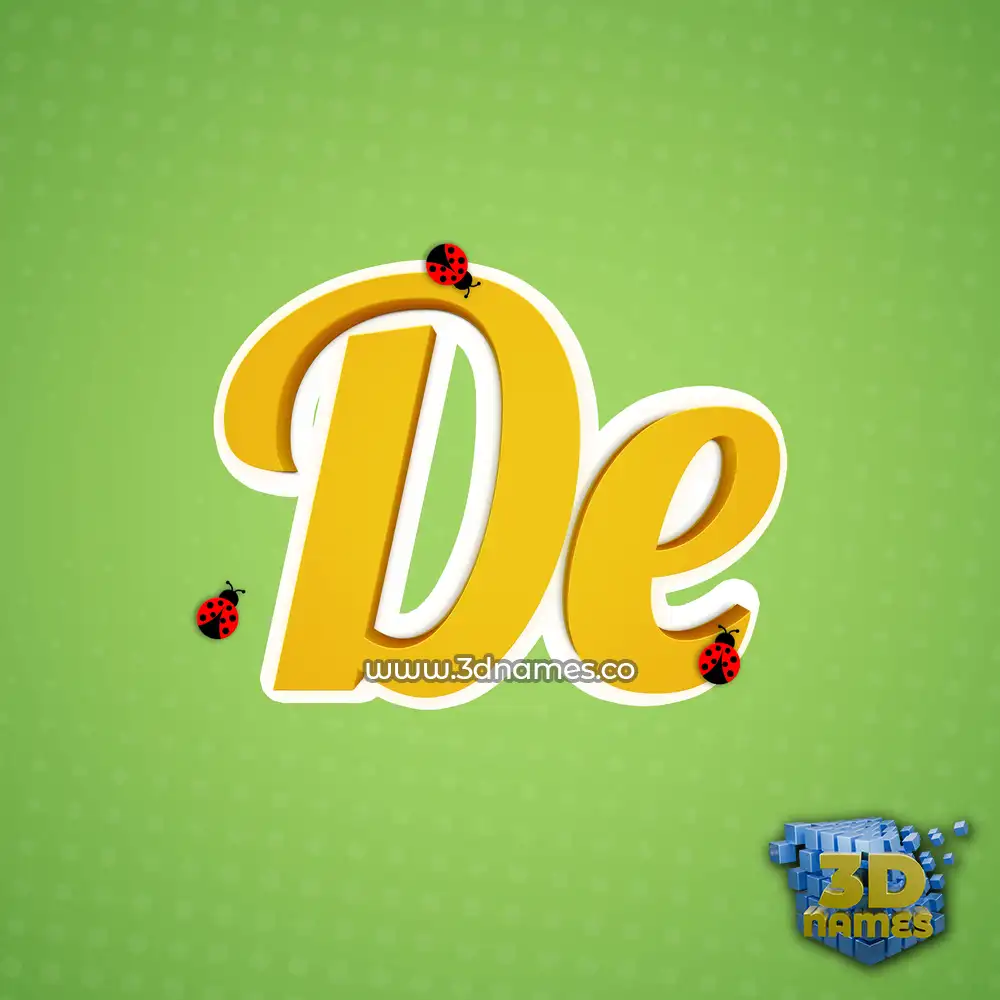 de in Ladybugs style - 3D name wallpaper