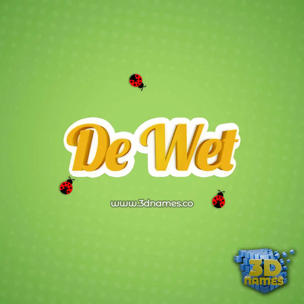 de wet in Ladybugs style - 3D name wallpaper