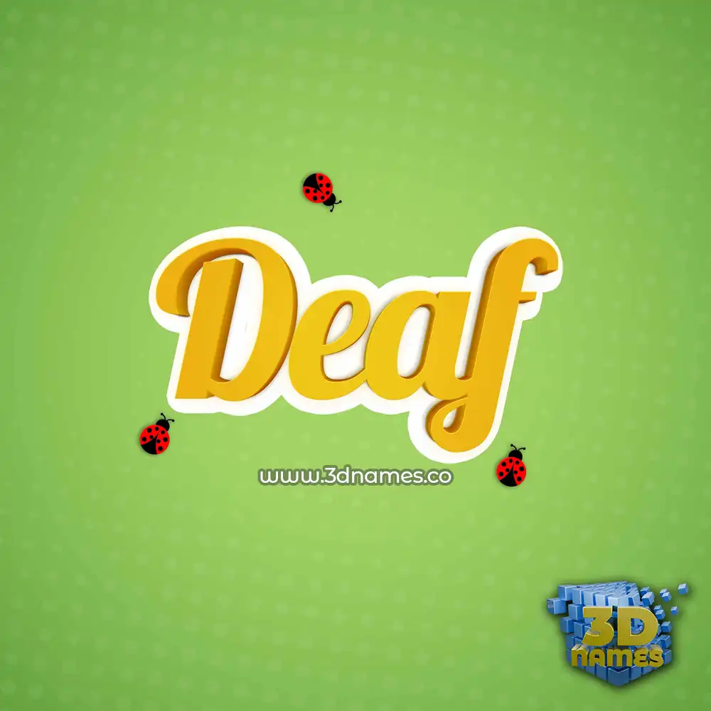 deaf in Ladybugs style - 3D name wallpaper