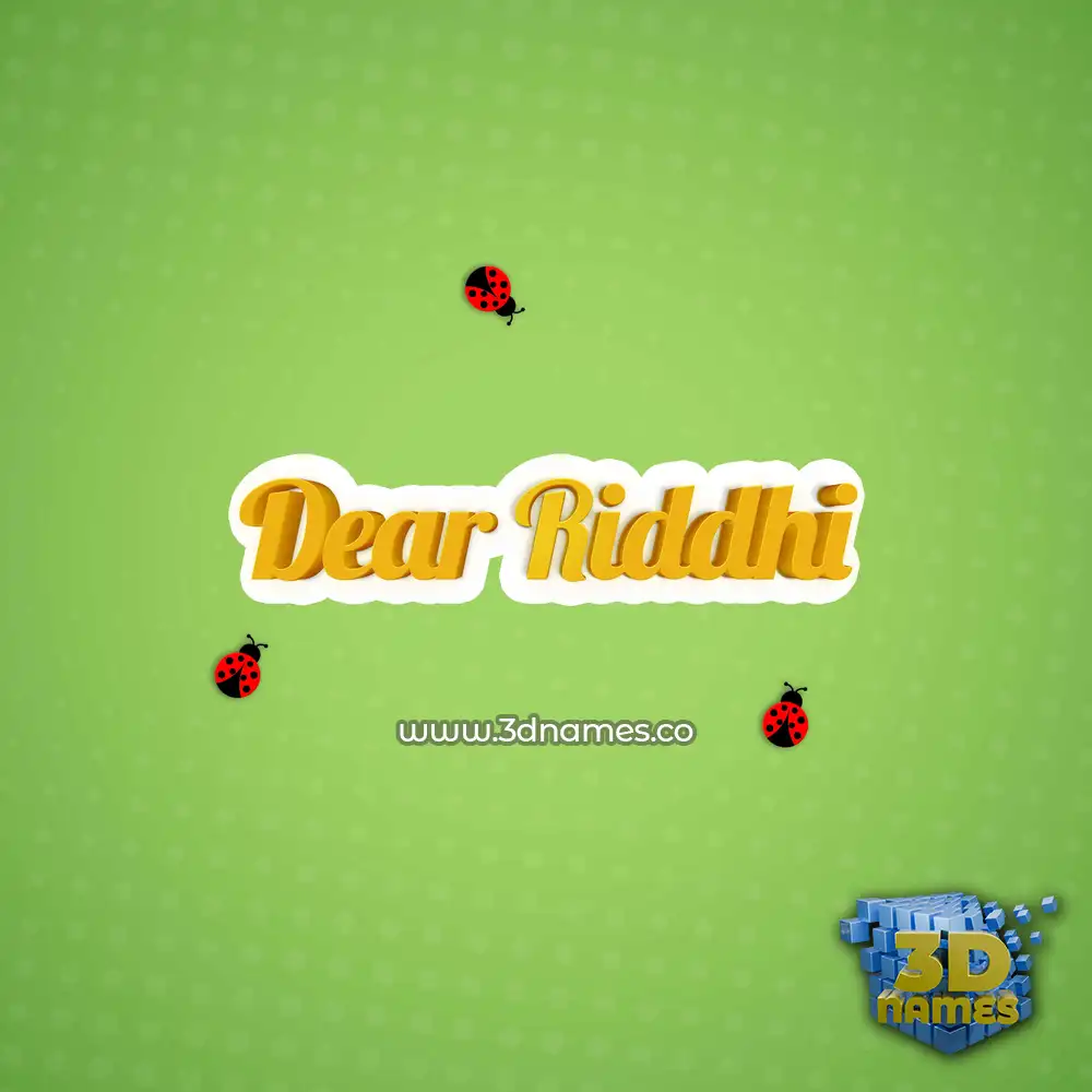 dear riddhi in Ladybugs style - 3D name wallpaper