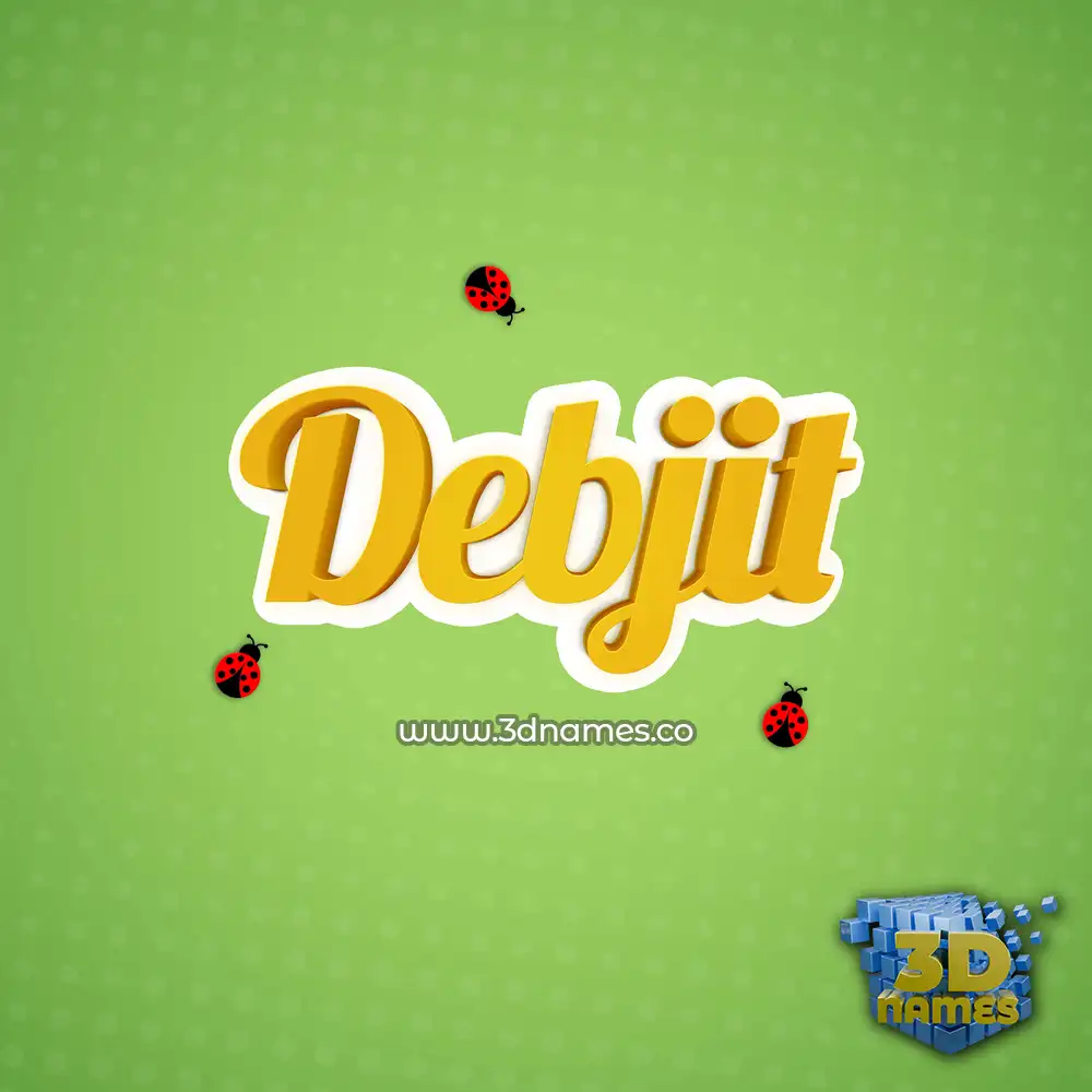 debjit in Ladybugs style - 3D name wallpaper