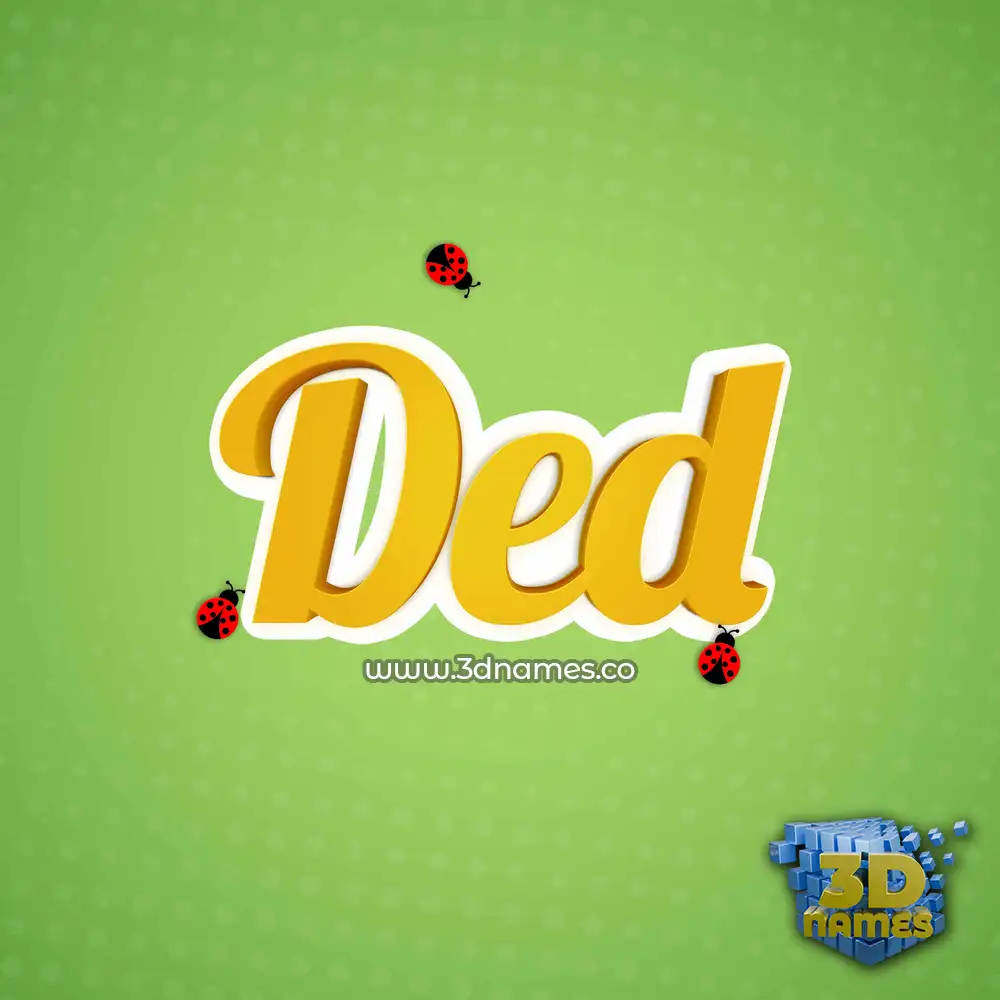 ded in Ladybugs style - 3D name wallpaper