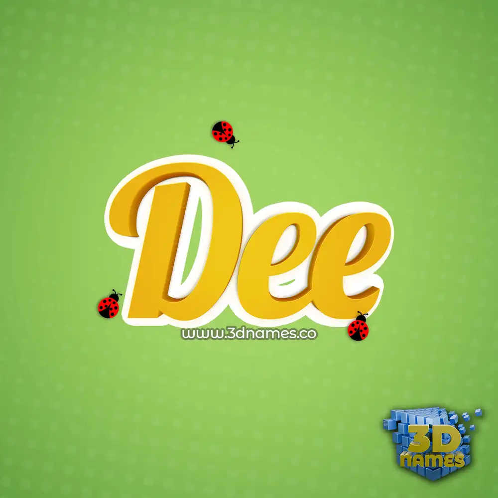 dee in Ladybugs style - 3D name wallpaper