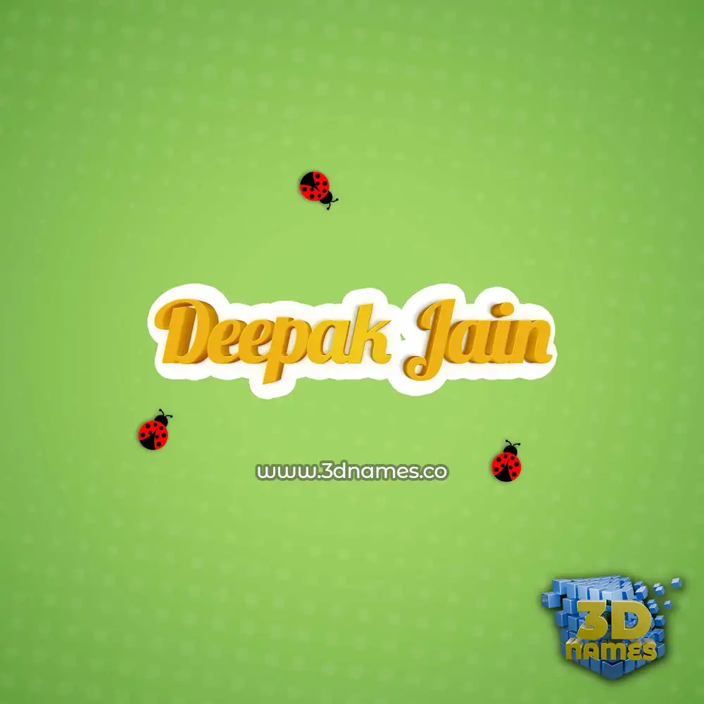 deepak jain in Ladybugs style - 3D name wallpaper