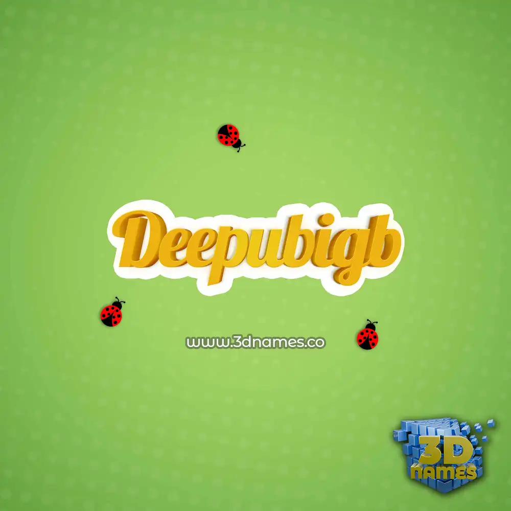 deepubigb in Ladybugs style - 3D name wallpaper