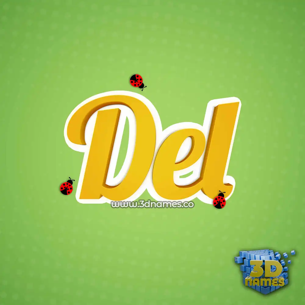 del in Ladybugs style - 3D name wallpaper