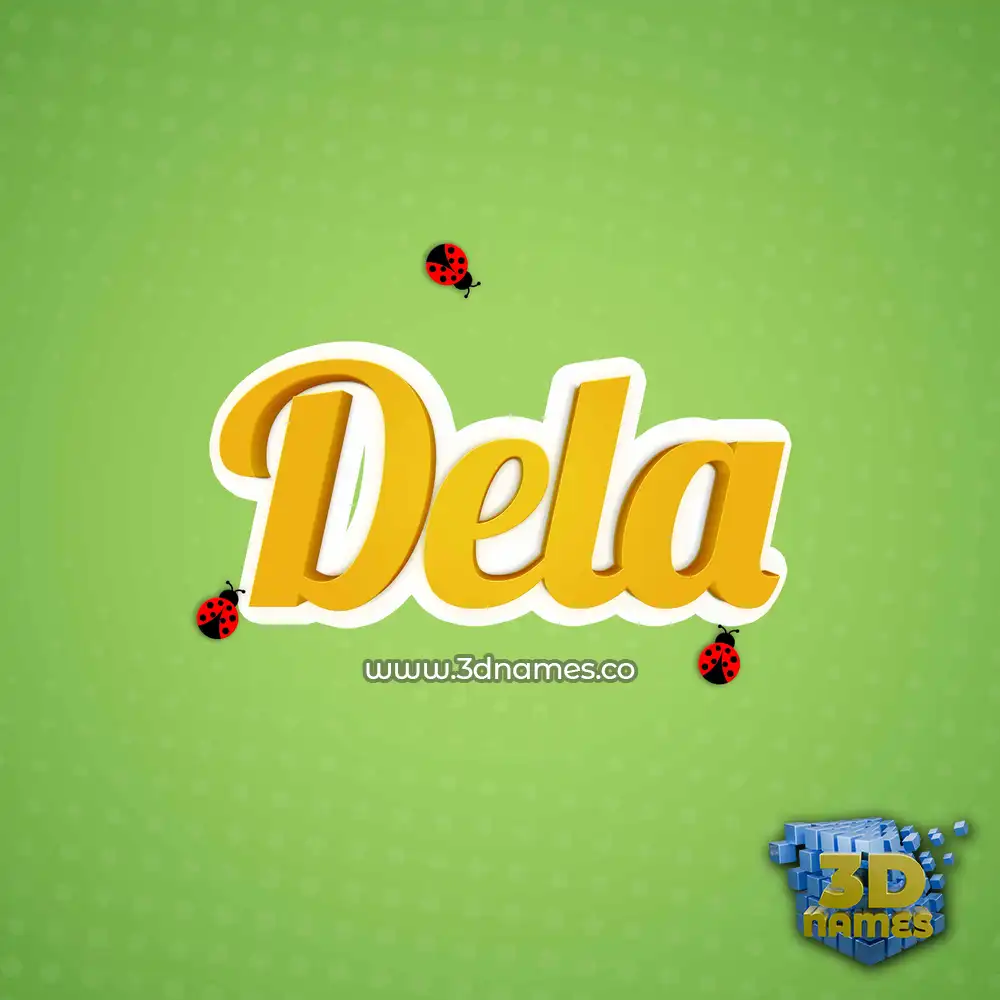dela in Ladybugs style - 3D name wallpaper