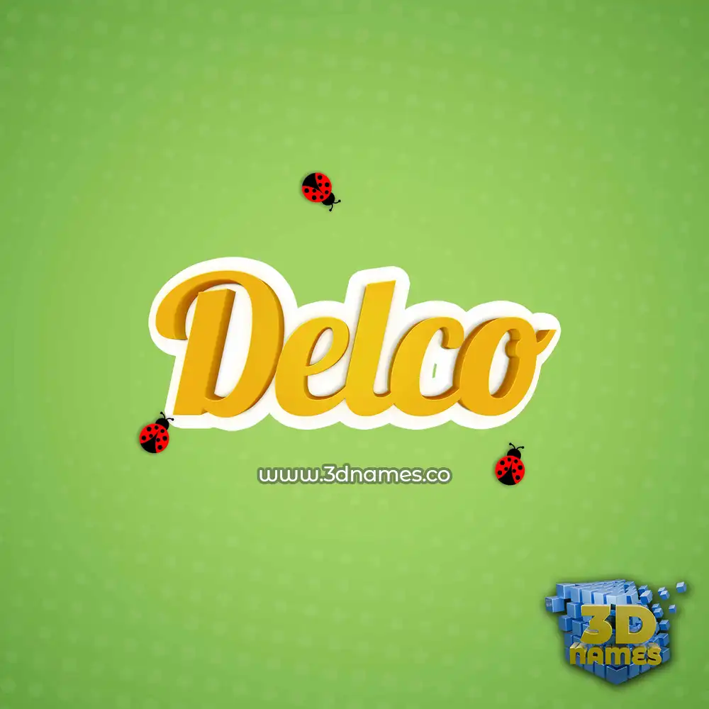 delco in Ladybugs style - 3D name wallpaper