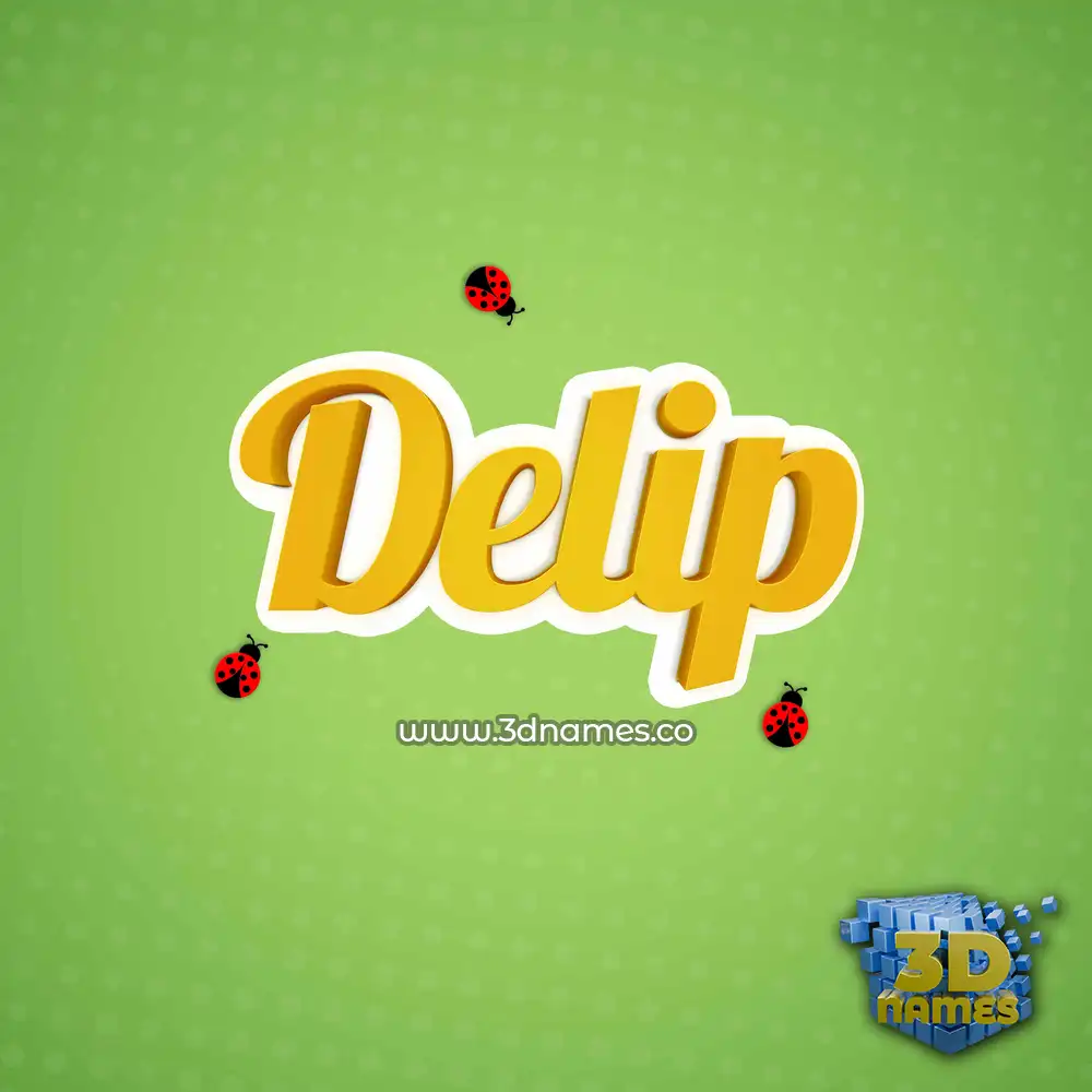 delip in Ladybugs style - 3D name wallpaper