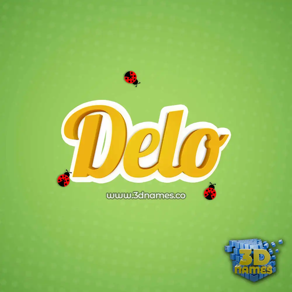 delo in Ladybugs style - 3D name wallpaper