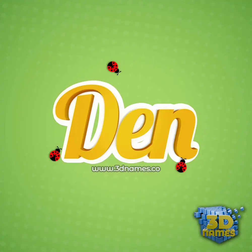 den in Ladybugs style - 3D name wallpaper