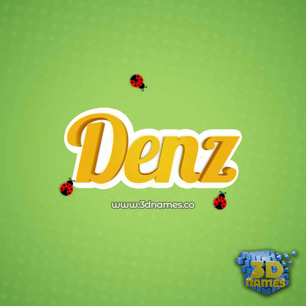 denz in Ladybugs style - 3D name wallpaper